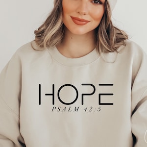 Hope SVG, Inspirational - Motivational SVG, Christian Svg, Psalm 42:5 Svg Cut File T Shirt Design Silhouette Eps Dxf Pdf Iron On Transfer