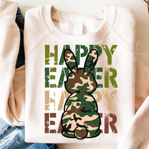 Conejito de Pascua Camuflaje Png, Diseño de Camuflaje de Feliz Pascua, Archivo de Sublimación de Conejito de Pascua Militar, Conejito Camuflaje Con Texto de Pascua, Pascua del Ejército Png
