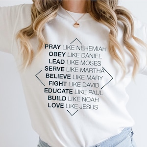 Pray Like Nehemiah Svg / Love Like Jesus Svg Files for Shirts and Cricut / Christian Women Shirt Designs / Commercial Use / Scripture Svg