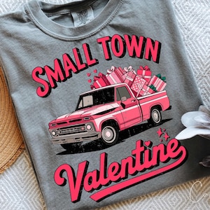 San Valentín en un pueblo pequeño, San Valentín en formato PNG, Día de San Valentín en formato PNG, Camión retro de San Valentín para diseños gráficos de impresión de camisetas por sublimación, País en formato PNG