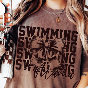 Swim Mom Coquette Design: Swimming Mama PNG SVG (Digital Download)