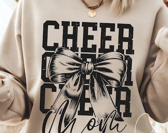 Cheer Mom SVG PNG: Coquette Cheerleading Design (Digital File)