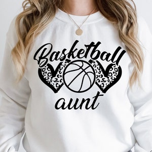 Basketball Tante svg, Basketball Tante Shirt svg, Leoparden-Herz-Svg-Dateien Cricut, Cut-Datei, Basketball-Svg, Tante Eisen auf Png, Vektor-Clipart