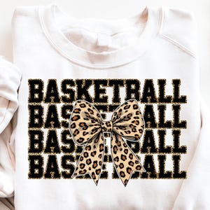 Baloncesto con estampado de leopardo PNG, sublimación de baloncesto con lazo de guepardo, diseño digital para mamá de baloncesto para el día del juego, camiseta de mamá del equipo de baloncesto PNG