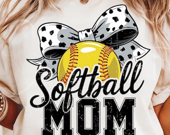 Baseball Mom PNG: Polka Dot Bow Design, Sports Mama (Digital Download)