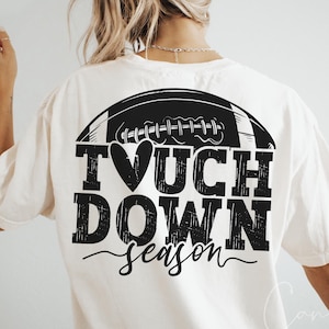 Temporada de touchdowns PNG, Día del partido de fútbol PNG, Temporada de fútbol PNG, Diseños de sublimación de deportes de otoño, Archivo digital, Descarga instantánea de camisetas retro
