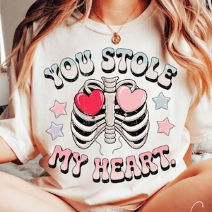 You Stole My Heart png, grappige Valentijnsdag png, Valentijn skelet png-clipart voor sublimatie T-shirt, mok afdrukken ontwerpen downloaden