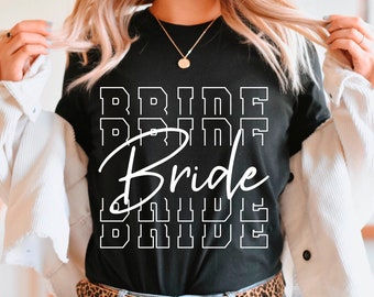 Bride Svg, Bride Shirt, Wedding Svg Cut File for Cricut, Bridal Party Quotes, Stacked Svg Png Eps Dxf Pdf Vector Clipart Silhouette Download