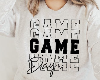 Game Day Svg, Game Day Vibes Svg, Sport Season Svg Cut File for Cricut, Stacked Svg Shirt Design, Iron on Transfer Png Instant Download Eps