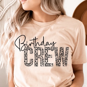 Birthday Crew Svg Png, Birthday Squad Svg, Birthday Shirt Design Leopard - Cheetah Print, Happy Birthday Svg Cut File for Cricut, Silhouette