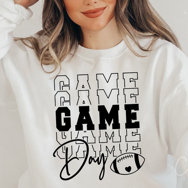 Game Day Svg, Football Shirt Svg, Game Day Vibes Svg,Football Season Svg Files for Cricut - Cut Silhouette File Svg,Png,Eps,dxf,Pdf Download