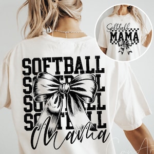 Softbal Mama Svg Png Softbal moeder T-shirt voor- en achterkant gesneden bestand Cricut of sublimatie ontwerpen, Game Day Vibes silhouet digitale download