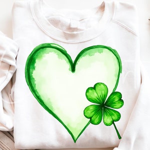Aquarelle coeur trèfle PNG, coeur vert trèfle Design, Saint-Patrick coeur Png irlandais coeur trèfle Clipart porte-bonheur coeur trèfle