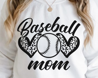 Baseball Mom Svg,Baseball Mom Shirt Svg,Leopard Heart Svg Files Cricut,Cut File,Baseball Svg,Mom Iron On Png,Png Vector Clipart Download