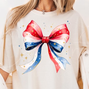 Patriottische coquette Bow PNG, rood wit blauwe strik clipart, Fourth Of July lint png sublimatie ontwerp VS-thema boog ontwerp Amerikaanse vlag boog