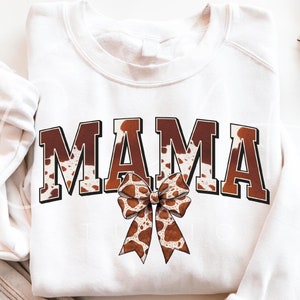 Mama occidental Png, Mama piel de vaca diseño Png, diseño rústico del día de la madre, Mama camiseta gráfica PNG, elegante diseño de sublimación de mama campestre
