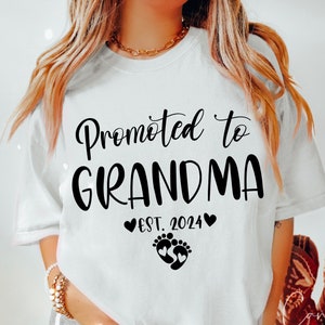 Promoted To Grandma Svg Png, New Grandma Svg File Grandmother Announcement Svg, Family Celebration Svg Becoming Grandma Svg Est 2024 Svg