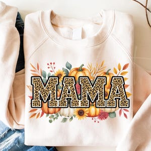 Fall Mama png, pompoen herfst bloemen moeder sublimatie T-shirt ontwerp png, Thanksgiving Mama png, Pumpkin Spice Mama png digitale download