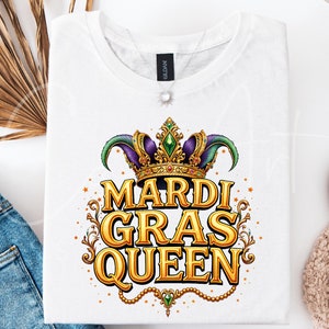 マルディグラ クイーン PNG、ファット チューズデー昇華デザイン、マルディグラ プリンセス グラフィック、ニューオーリンズ フェスティバル デジタル ファイルの即時ダウンロード