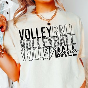 Volleyball Mama Svg Png, Leopard Print, Distressed - Grunge Volleyball Mom Shirt Design Cut File for Cricut, Sublimation Print or Silhouette