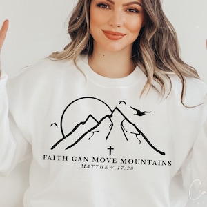 La foi peut déplacer des montagnes SVG PNG, montagne, Svg foi, écriture Svg, religieux Svg fichier coupe pour Cricut, Matthieu 17:20 Svg Chritian Svg