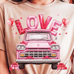 Camion Saint-Valentin Png, camion amour vintage Png, Saint-Valentin Love Days Png, Western Saint-Valentin Png, T-shirt country, Mug, Saint-Valentin rétro Png
