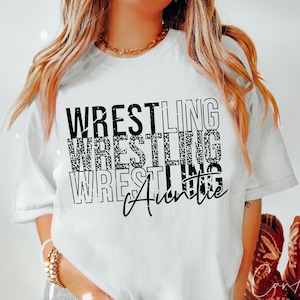 Wrestling Auntie Svg Png Png, Leopard Print, Distressed Grunge Wrestling Tante Shirt Design Cut File für Cricut, Sublimationsdruck oder Silhouette