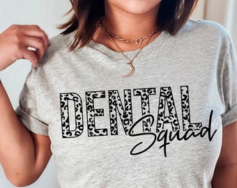 Dental Squad Svg, Leopard - Cheetah Dental Svg Instant Download, Dentist Svg Cut File for Cricut, Silhouette Png Eps Dxf Pdf Cutting