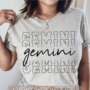 Zwillinge-Svg, Sternzeichen-Svg, gestapelt Geburtstags-Svg-lustiger Geburtstag-Svg-Shirt-Dateien für Cricut Schnitt Silhouette Schneiden Png Eps Dxf Pdf Download