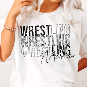 Wrestling Mama Leopard Print SVG PNG: Distressed Mom Shirt Design (Digital Files)