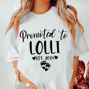 Promovida a Lolli Svg, Nueva Lolli Svg Lolli Reveal Svg Celebración familiar Svg Convertirse en Lolli Svg Diseño de abuelos Svg Anuncio de bebé Svg