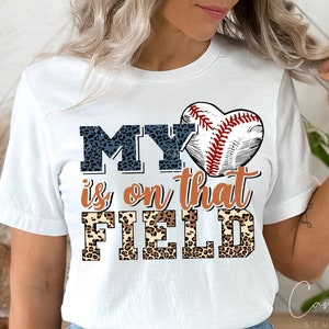 Mein Herz ist das auf Feld Png, Baseball Png Sublimations-T-Shirt Druck, Baseball Mama, Mama Png digitale Datei Sofortiger Download, Leopardenmuster
