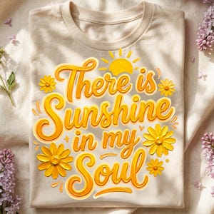 Il y a du soleil dans mon âme PNG, citation chrétienne d'été, conception de sublimation de soleil de foi image 1