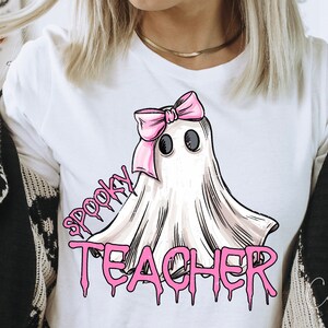 Gruslig Lehrer Png, Halloween T-Shirt Png Lehrer Leben Png Sublimation Designs Niedlicher Geist Png DIY Sublimation Bastelmaterial Design Download