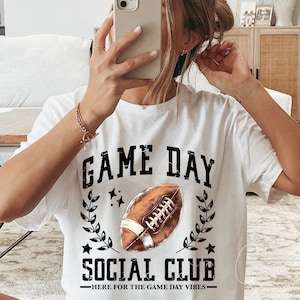 Voetbalwedstrijddag png, voetbal sociale club png, voetbal moeder T-shirt png sublimatieontwerpen, digitaal bestand direct downloaden retro voetbal