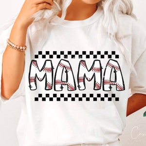 Baseball Mama Png, Diseños De Camisetas De Sublimación Retro Baseball Mom Png, Diseño De Camiseta De Béisbol Desgastada, Día De Juego Png, Béisbol A Cuadros