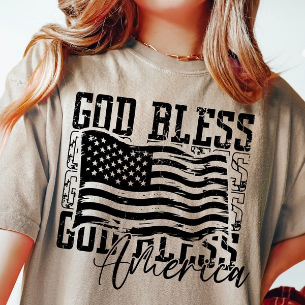 God Bless America Svg Png, 4th Of July Svg, Fourth Of July Svg Cut File, Cricut or Sublimation Print Shirt Design, Patriotic Svg America Svg