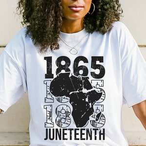 Juneteenth Svg Png, 1865 Svg, fichier Svg du mois de l'histoire des Noirs pour Cricut ou impression par sublimation, conception de T-shirt femme noire téléchargement immédiat
