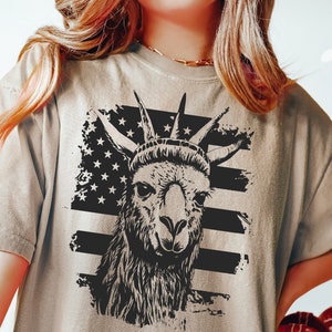 Lhama Patriótica Svg Png, Lhama Americana Svg Arquivo de Corte para Cricut ou Impressão de Camiseta por Sublimação, 4 de Julho Svg, Quatro de Julho Vetor Clipart