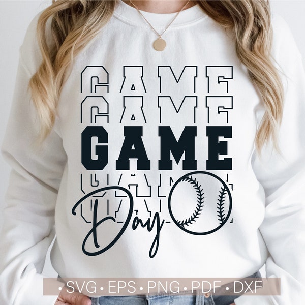 Game Day Svg, Baseball Shirt Svg, Game Day Vibes Svg,Baseball Season Svg Files for Cricut - Cut Silhouette File Svg,Png,Eps,dxf,Download