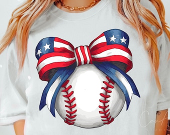 Coquette Baseball Png, Patriotic Baseball Png, 4th Of July Png, Fourth Of July Sublimation Print, Baseball Mama, Mom Png Digital File Print