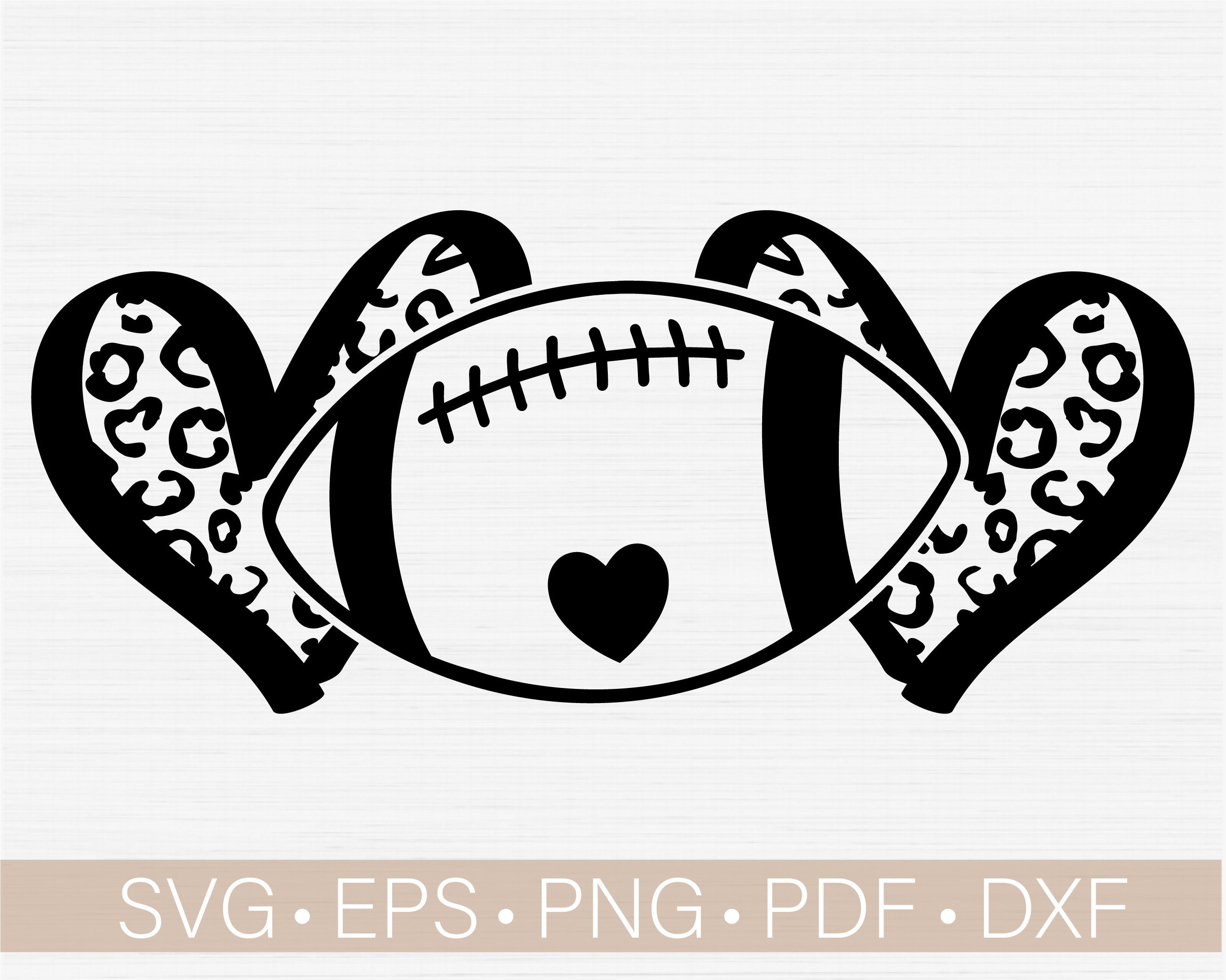 Football Svgfootball Leopard Heart Svg Cut File Football - Etsy