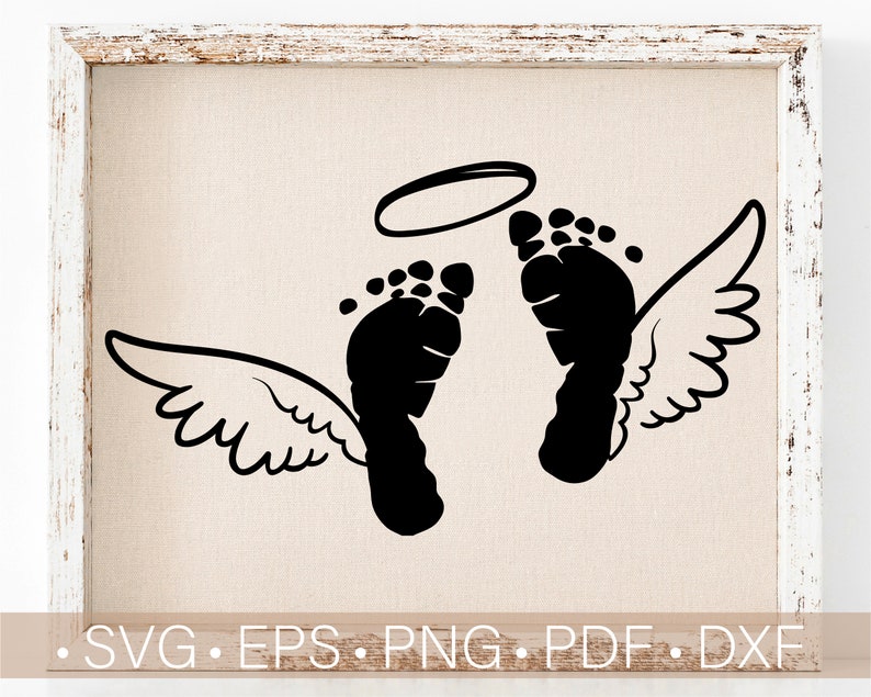 Download Baby Angel Wings Svg For Cricut Cut Angel Baby Footprint Silhouette File Miscarriage Svg Halo Svg Png Eps Dxf Pdf Vector Clipart Scrapbooking Paper Party Kids Minyamarket Com
