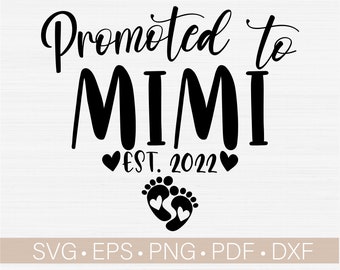 Promoted to grandma svg Est 2021 SVG New mimi svg Mother/'s Day svg gift png pdf Family shirt t shirt mug design svg Promoted to mimi svg