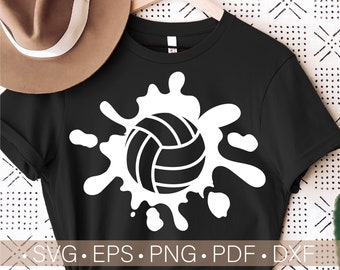 Volleyball Splat Svg,Volleyball Svg,Volleyball Cut File,Svg Files Cricut, Cut,Volleyball Shirt Silhouette Svg,Png,Eps,Dxf,Pdf Commercial Use