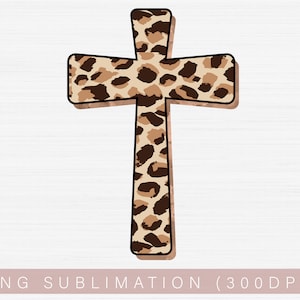 Christian Png, Cross Png, Leopard - Cheetah Print Png File, Sublimation Design Print for Tumbler or Shirt, Faith Png Files Instant Download