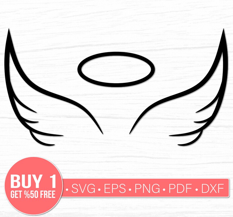 Halo Angel Wings Svg Files For Cricut Laser Cut File Halo Etsy