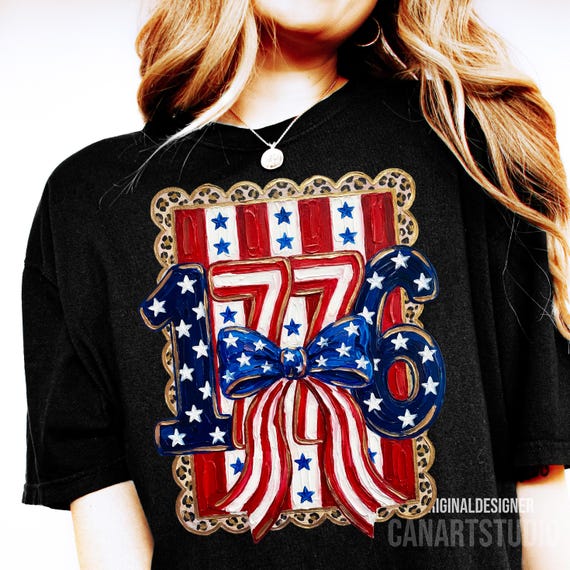 1776 Patriotic Bow PNG - 4th of July Sublimation Design & Clipart for Independence Day