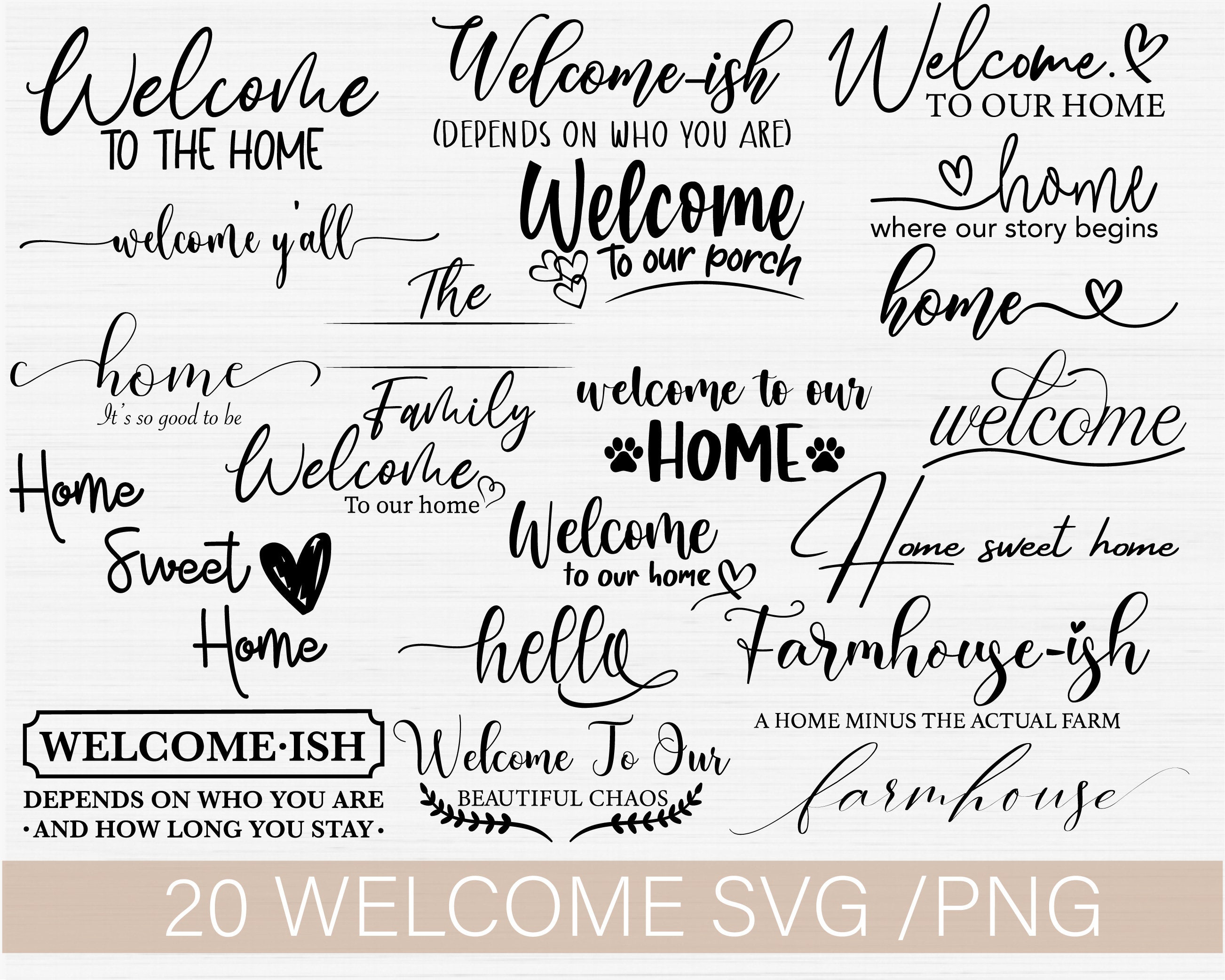 Welcome Svg Bundle, Farmhouse Svg Bundle, Welcome Svg For Sign, Hand …