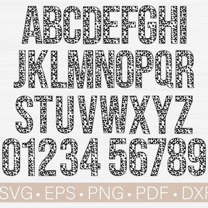 Leopard Font Svg, Cheetah Font Svg, Animal Alphabet Svg, Leopard Print Font Png File Bundle, Numbers Svg, Vintage Font Svg Download instantâneo